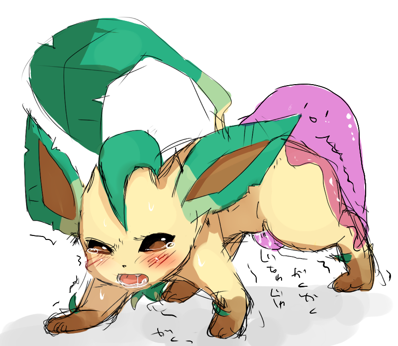 1girls 2010 ambiguous_penetration background blush blushed brown_eyes crying_with_eyes_open dead_source ditto eeveelution female female_penetrated feral feral_penetrated flush flushed game_freak green_ears interspecies japanese_text leaf_tail leafeon mob_face nintendo open_mouth pixiv_thumbnail pokemon pokemon_(species) pokemon_dppt pokemon_only pokemon_rgby rape resized saliva sex shouwaruchin simple_background slime slime_monster sweat tan_fur tears text trembling white_background |_|