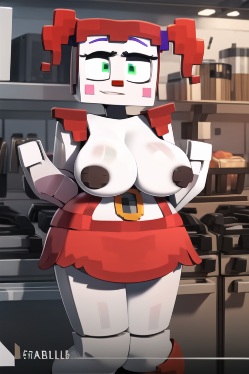 ai_generated baby_(fnafsl) big_breasts breasts breasts_out circus_baby circus_baby_(fnaf) circus_baby_(minecraft) dark_nipples fazbear_&_friends fazbear_&_friends_(zamination) five_nights_at_freddy's five_nights_at_freddy's:_sister_location fnaf large_breasts large_nipples minecraft red_hair robot robot_girl white_skin