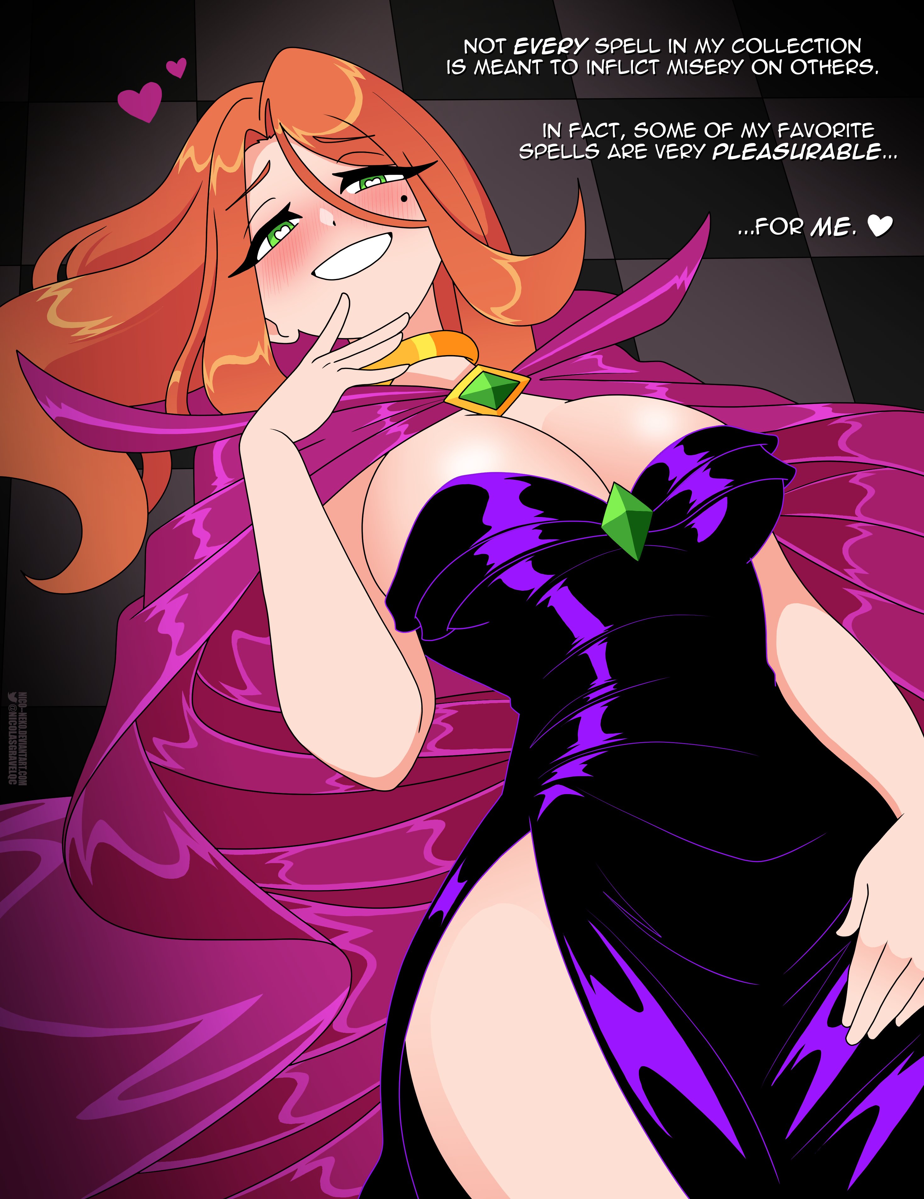 blush, breasts, female, female only, hearts, hearts in eyes, lena (nicolasgravelqc), looking at viewer, nico-neko, nicolasgravelqc, oc, orange hair, original, original character, solo, text, white skin