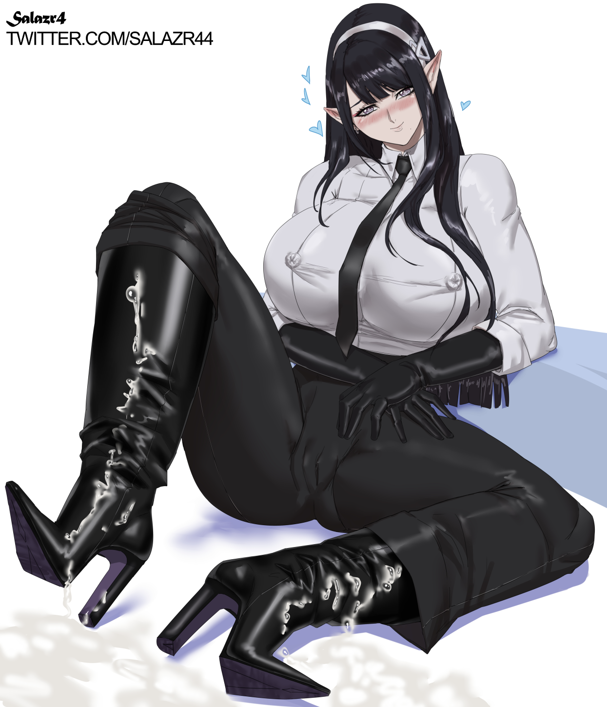 1girls, big breasts, black boots, boot fetish, bootjob, boots, breasts, cum, cum drip, cum on boots, cum on heels, cum on shoes, elbow gloves, female, female only, femdom, gentle femdom, gentle mommy, gloves, high heel boots, high heels, leather, leather boots, leather gloves, looking at viewer, necktie, necktie between breasts, office, office clothing, office lady, older female, original, original character, original characters, pants, salazr4, shoejob, tease, teasing, thighs, tie, tight pants, unnamed character