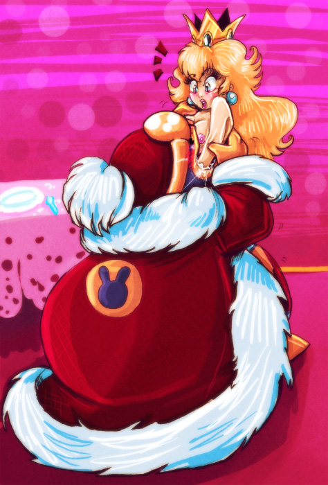 blush clothing evanight female human king_dedede kirby_(series) male mario_(series) medium_breasts nintendo princess_peach straight super_smash_bros. vore