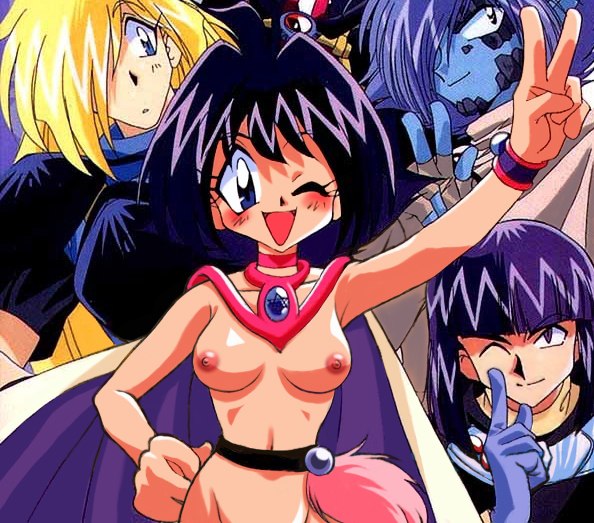 1girls amelia_wil_tesla_seyruun breasts clothed_male_nude_female female gourry_gabriev human j.c._staff jpeg_artifacts large_breasts nipples nude pale-skinned_female pale_skin princess purple_hair short_hair slayers sorceress xelloss