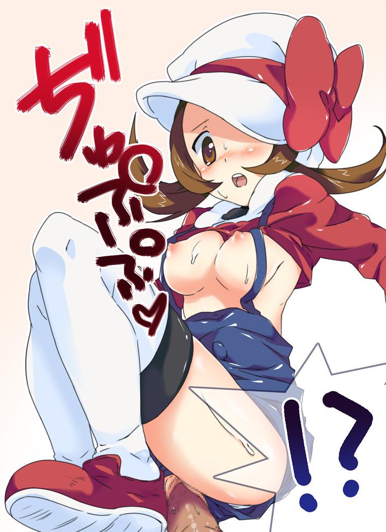 blush breasts censored endou_masatoshi hat human human_only large_breasts lyra_(pokemon) nakamura_sandayo penis pokemon pokemon_hgss pussy sex vaginal_penetration