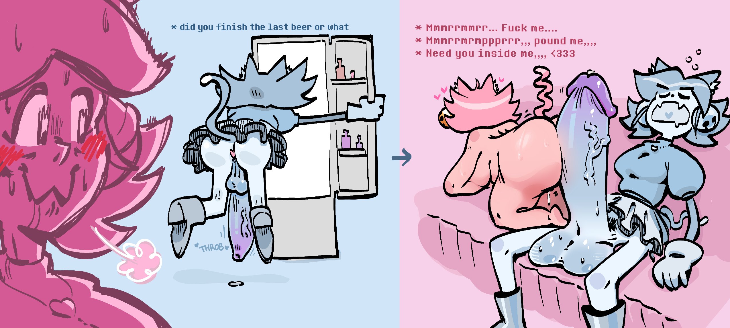 1futa, 1girls, ass, barefoot, big ass, big balls, big breasts, big penis, cat ears, cat tail, catgirl, chubby, completely nude, completely nude female, deltarune, dual persona, female, full body, futanari, huge cock, hyper, hyper penis, irritable ghost (deltarune), lesbian, mad mew mew, mew mew (undertale), naked, naked female, nude, nude female, pink (deltarune), selfcest, skinny legs, sleeping, thick thighs, thin thighs, undertale, undertale (series), utdr (toby fox), wide hips