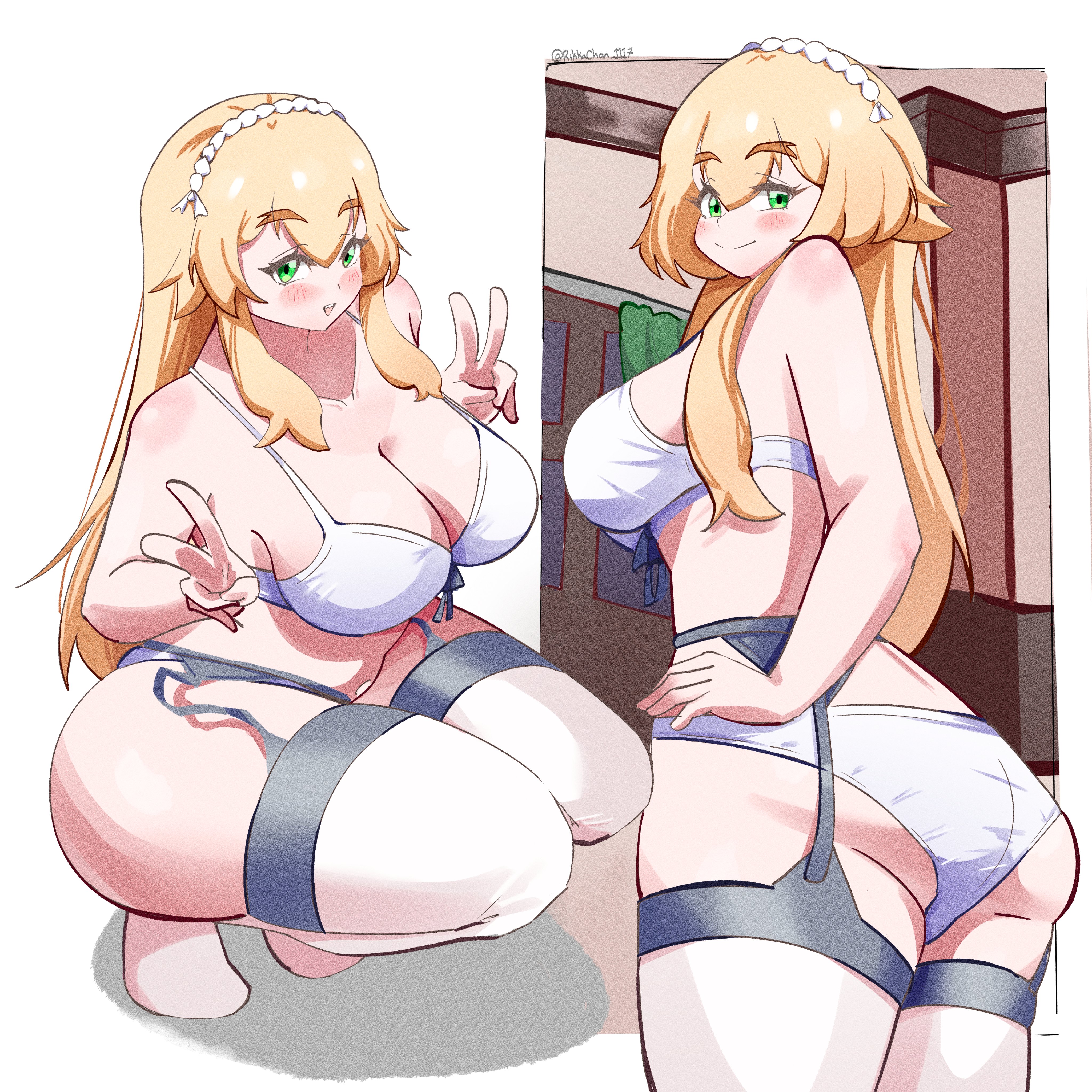 blonde hair, female, frederica baumann, green eyes, re:zero kara hajimeru isekai seikatsu, rikkachan 1117