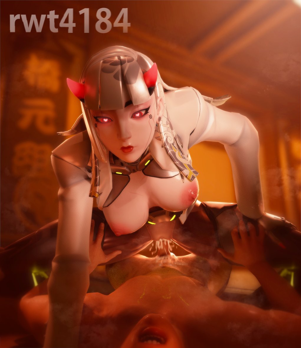 3d anonymous_male areolae big_boobs big_breasts big_tits boobs breasts clothed clothed_female_nude_male clothed_sex cum cum_in_pussy cum_inside female female_focus heart heart_eyes heart_symbol horns large_boobs large_breasts large_tits nipples omnic open_clothes open_shirt overwatch partially_clothed pink_nipples riding riding_cock riding_penis robot robot_girl rwt4184 shion_(overwatch) tits titties vagina vaginal vaginal_insertion vaginal_penetration vaginal_sex white_hair white_skin