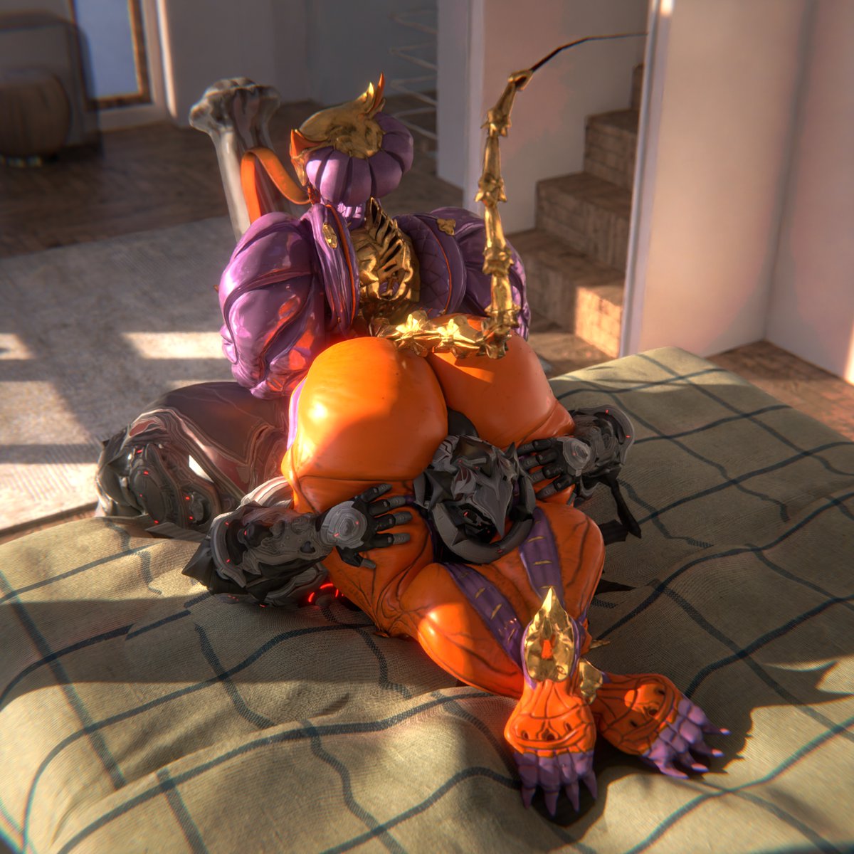 big_ass big_penis bubble_butt facesitting female hildryn_(warframe) huge_ass huge_cock penis qzk_forte tagme thick_thighs valkyr_(warframe) warframe wide_hips