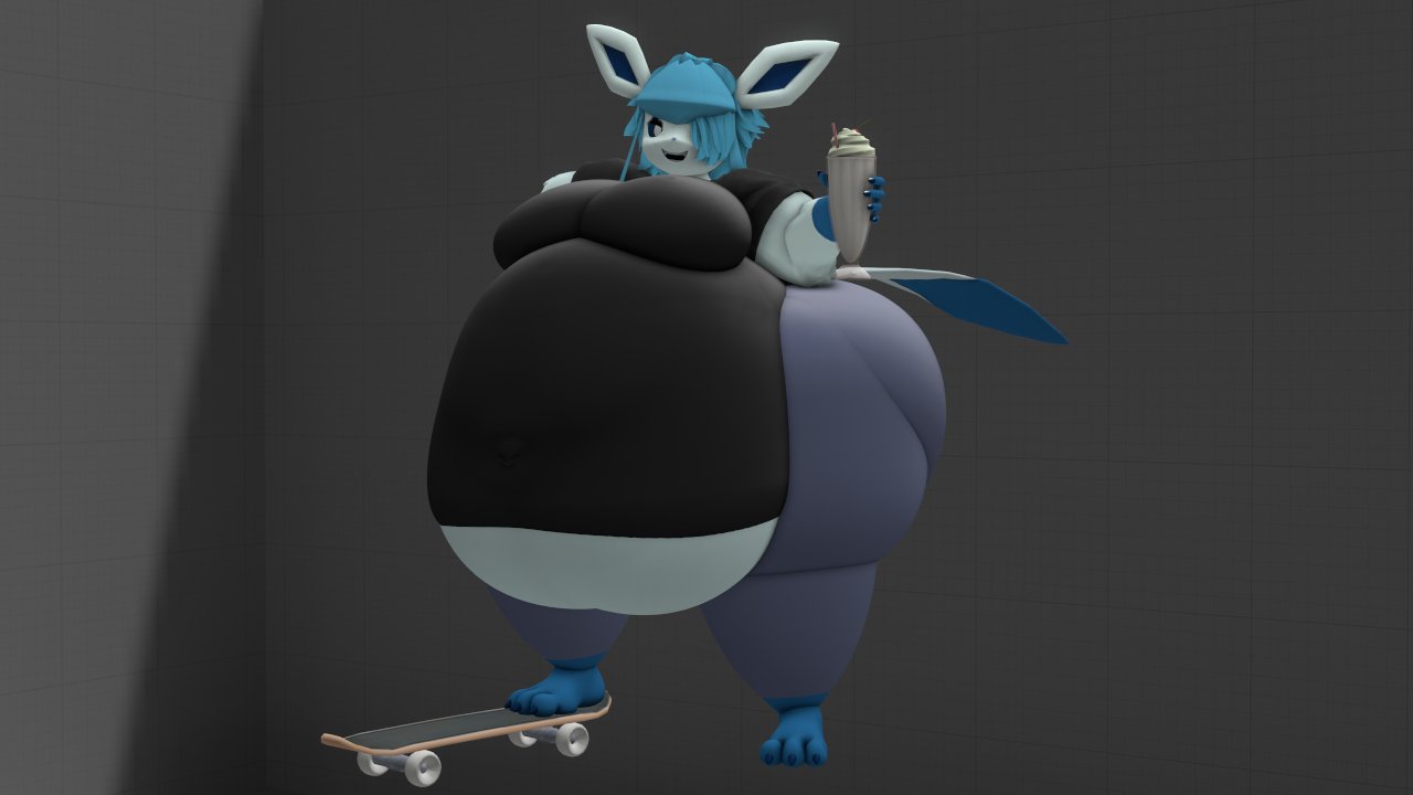 big_breasts breasts eeveelution glaceon huge_breasts kingofthekabuto no_humans overweight pokemon pokemon_(species) queenofthekabuto thick_thighs wide_hips