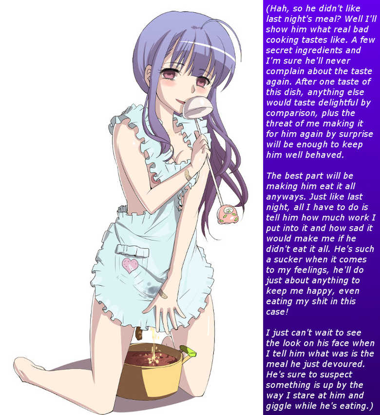 apron caption cooking girlfriend scat