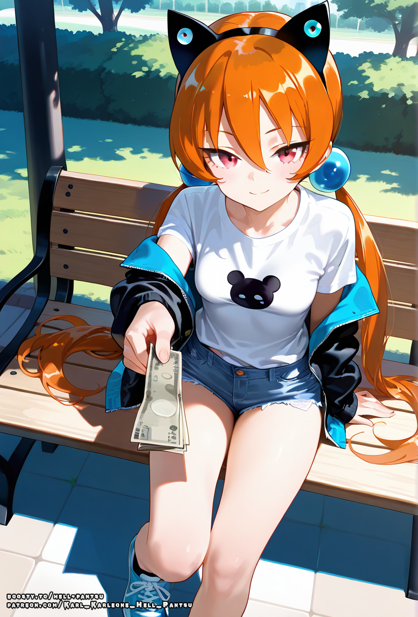 ai_generated alisa_southerncross cute fake_animal_ears hell-pantsu orange_eyes orange_hair small_breasts