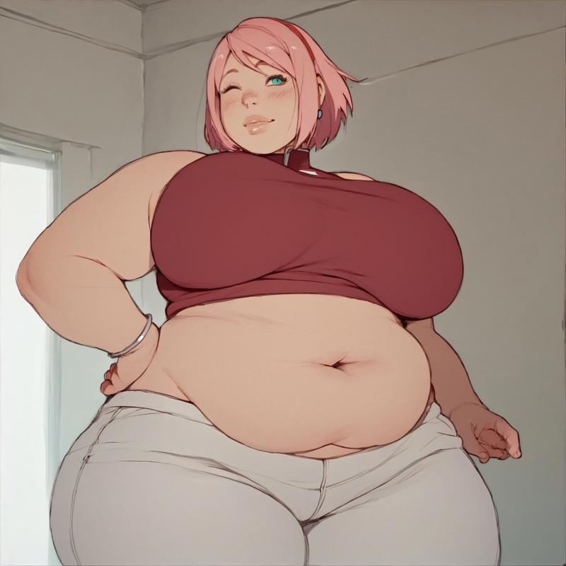 ai_generated alternate_body_type bbw big_breasts boruto:_naruto_next_generations civitai curvaceous curvy curvy_female curvy_figure fat fat_ass fat_breasts fat_tits fat_woman naruto overweight overweight_female pink_hair round_belly round_butt sakura_haruno ssbbw thick_ass thick_legs thick_thighs