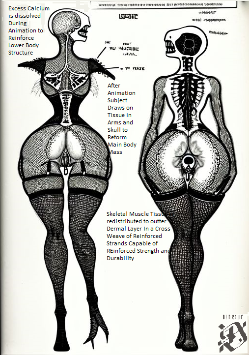 ai_generated biosuit diagram eyeless_female faceless faceless_female from_behind horror medical molded no_arms reanimated tall thick_thighs vagina