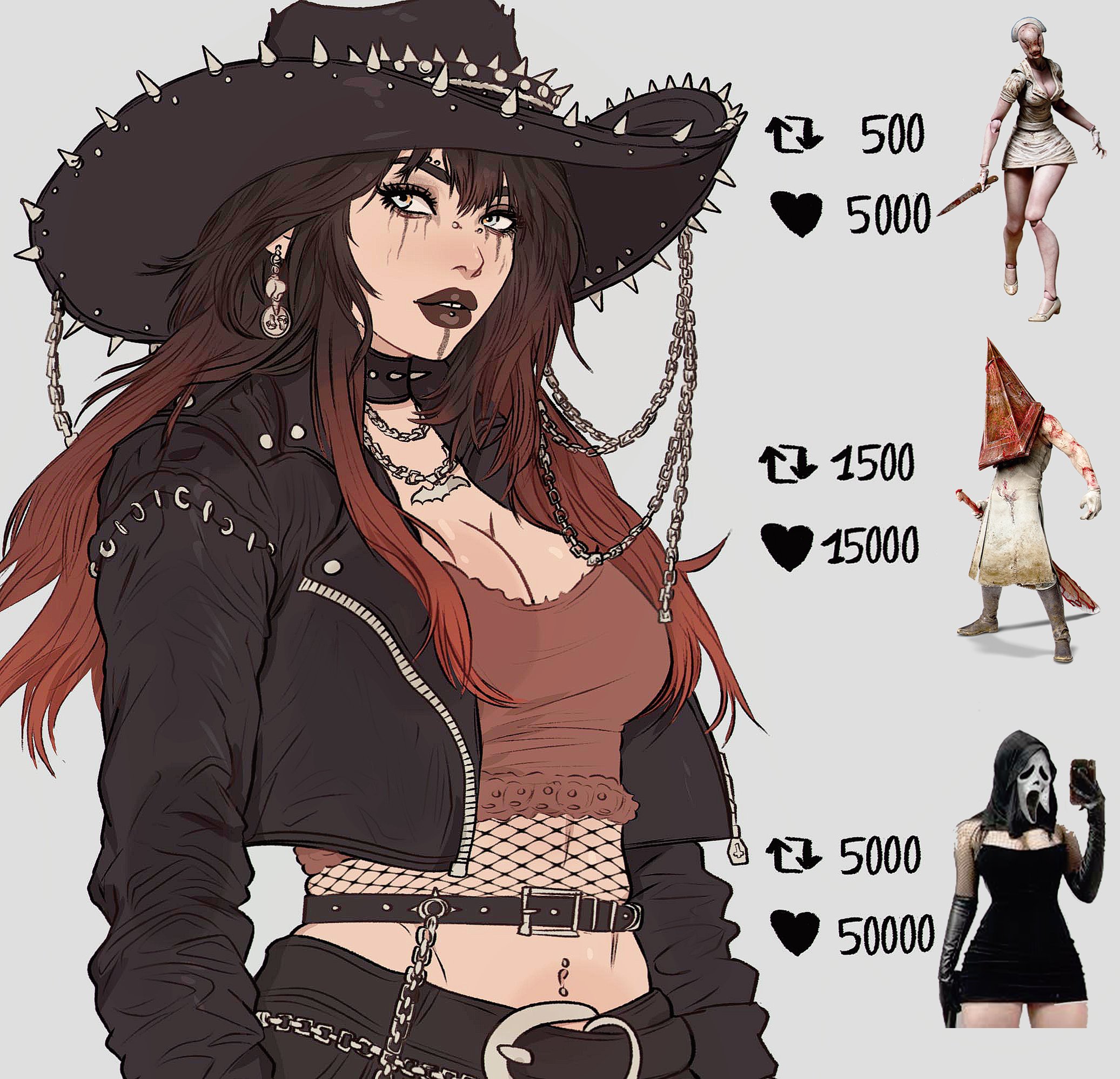 1girls, breasts, clothing, dyed hair, female, goth, goth girl, long hair, solo, yoracrab