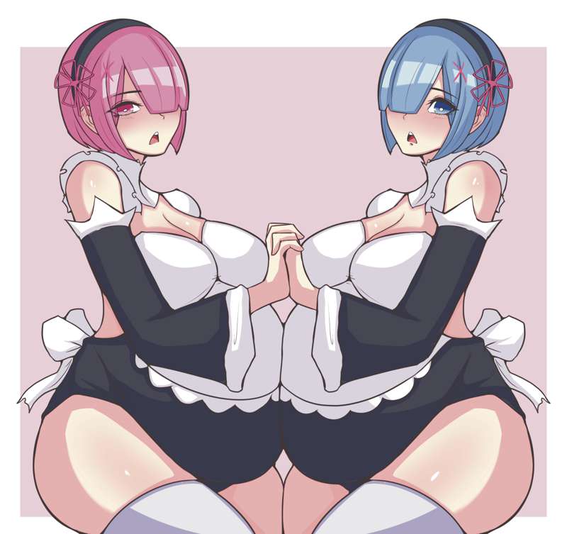 pregnant ram_(re:zero) re:zero_kara_hajimeru_isekai_seikatsu rem_(re:zero) yukinohi