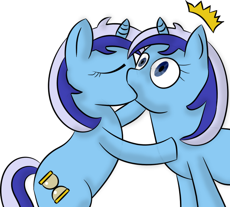 changeling colgate_(mlp) equine female friendship_is_magic horn kissing minuette_(mlp) my_little_pony unicorn