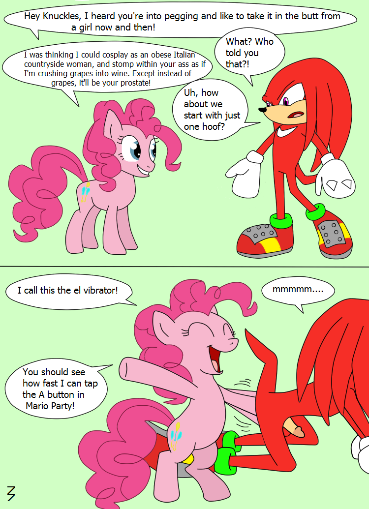 3pac anthro comic crossover echidna female friendship_is_magic fur knuckles_the_echidna male male_penetrated mammal monotreme my_little_pony pinkie_pie_(mlp) sonic_(series) straight straight_hair tagme