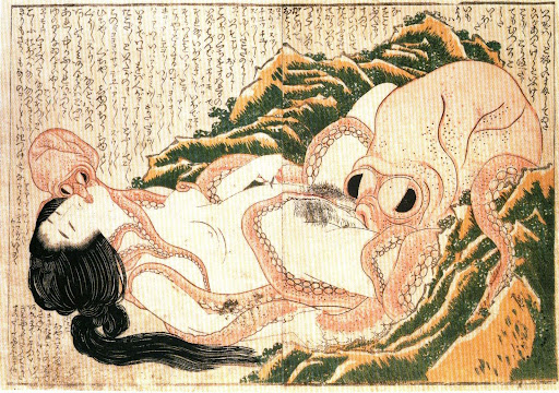 consensual_tentacles female fine_art hokusai japanese missionary_position octopus on_back restrained tagme tentacle tentacle_sex the_dream_of_the_fisherman's_wife traditional_art zoophilia