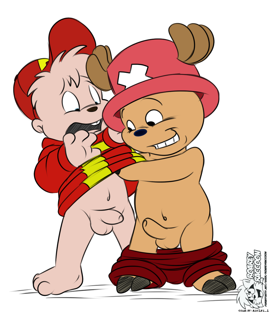 2boys alvin_and_the_chipmunks alvin_seville boner erection gay male male_only one_piece partially_clothed roarey_raccoon tony_tony_chopper yaoi