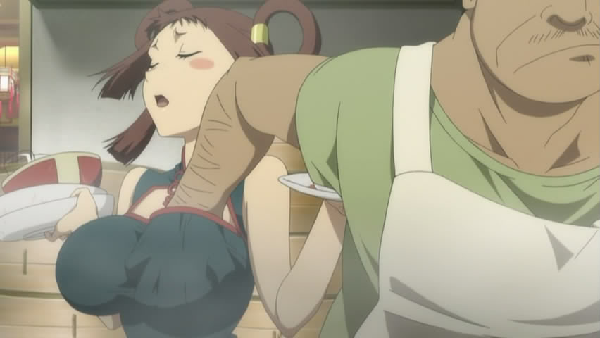 breast_grab breasts canaan cap huge_breasts screenshot yunyun_(canaan)