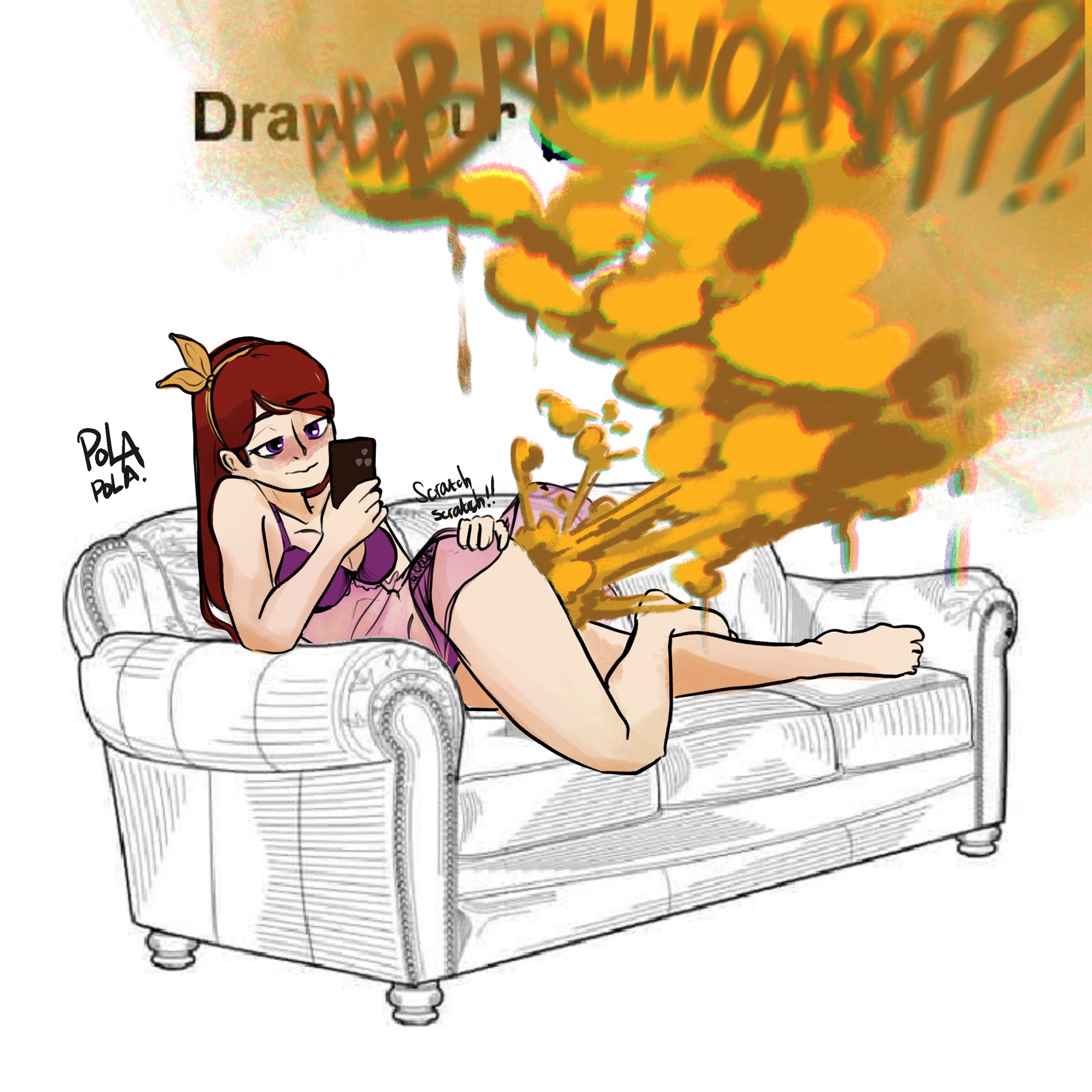 bianda (polapolabianda), draw your oc in this, fart, fart cloud, fart fetish, farting, huge fart, polapolabianda