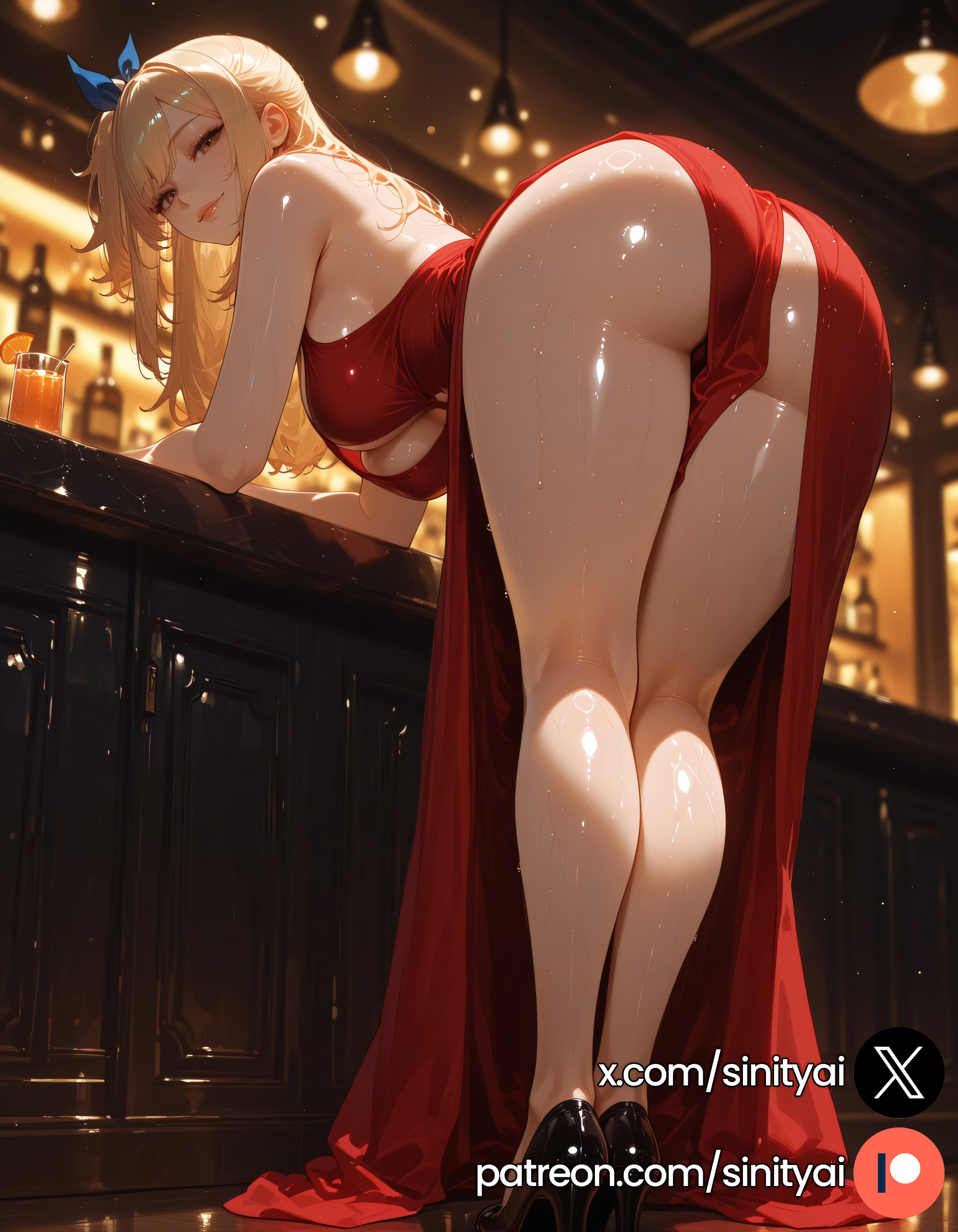 1girls, 2025, ai generated, ass, big ass, big breasts, blurred background, blurry background, brown eyes, depth of field, fairy tail, female, hi res, high quality, high resolution, highres, huge ass, huge breasts, huge thighs, long hair, lucy heartfilia, nsfw, patreon, patreon exclusive, patreon link, patreon logo, patreon url, patreon username, sinity, small waist, thick thighs, thin waist, yellow hair