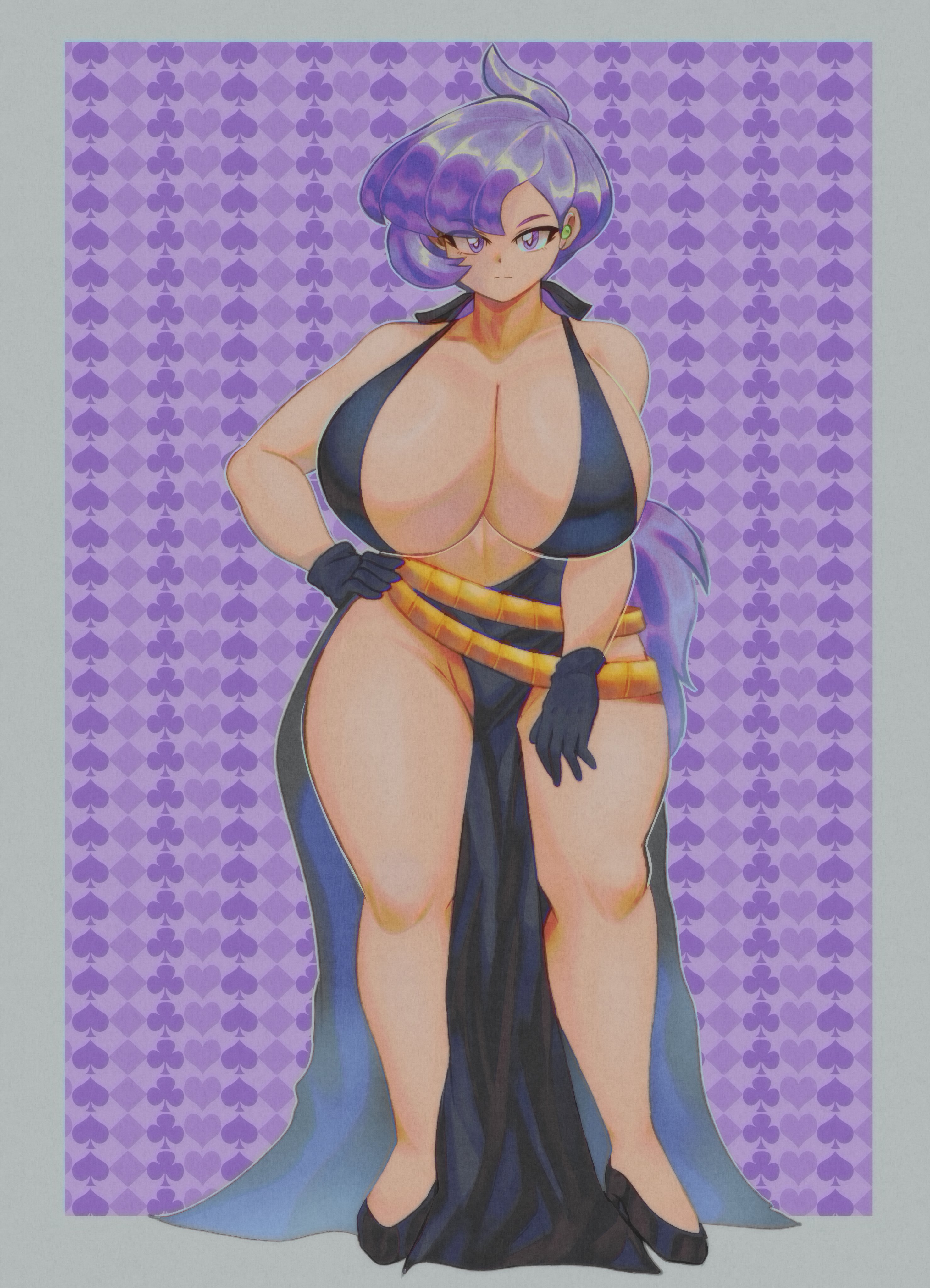 1girls, anabel (pokemon), breasts, female, female only, lila (pokemon sm), lila (pokemon), lueduar, lueduartv, pokemon, pokemon trainer, purple hair, tagme, thighs