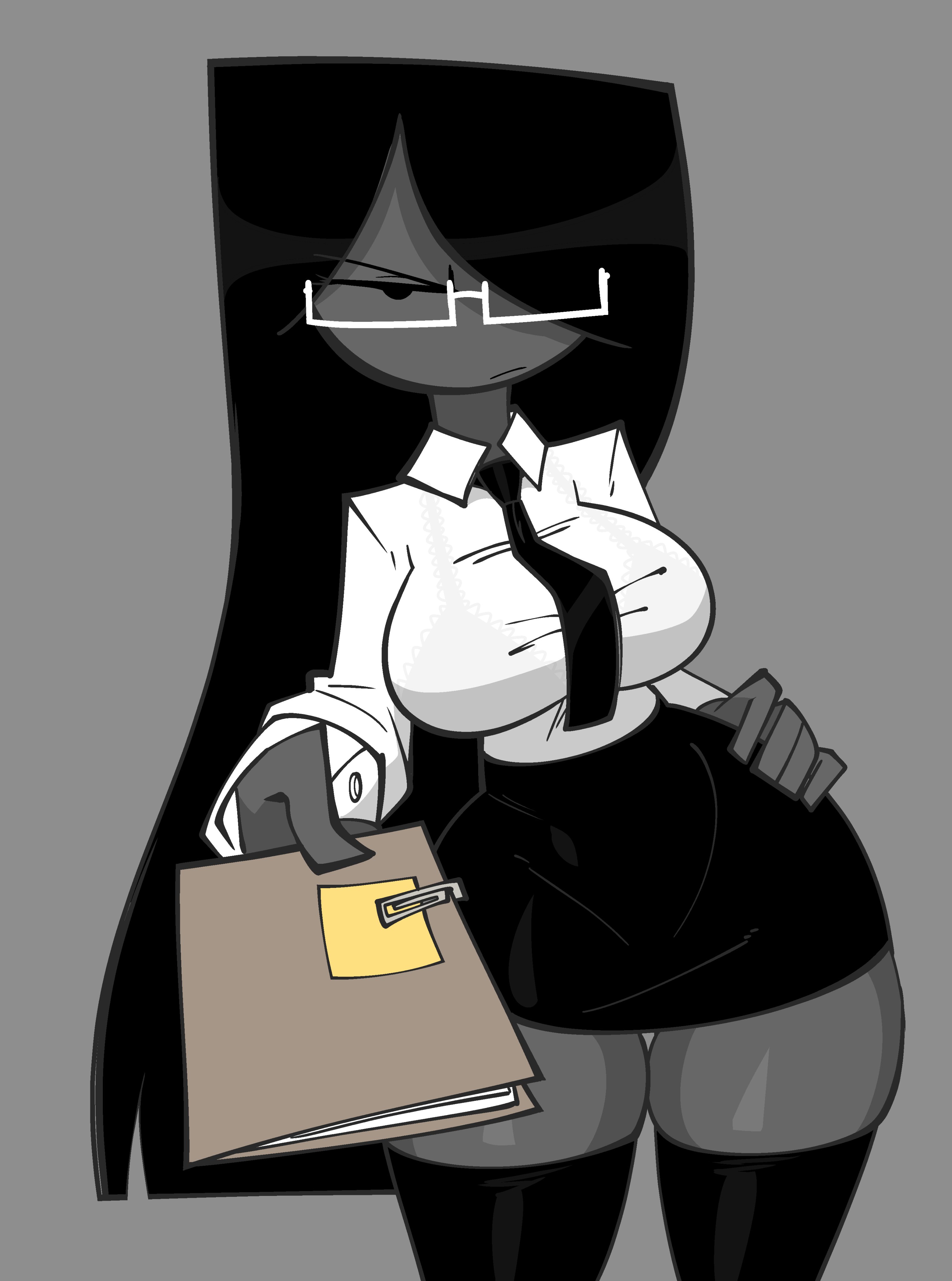 1girls, breasts, female, female only, jek korpen, oc, office clothing, office lady, office lady (atastic), original character, tagme, tagme (character), thighhighs, thighs