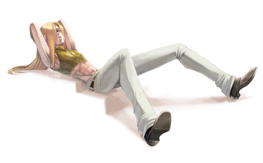 1boy benimaru_nikaido blonde_hair cum femboy girly king_of_fighters long_hair male male_only riko_(artist) snk solo