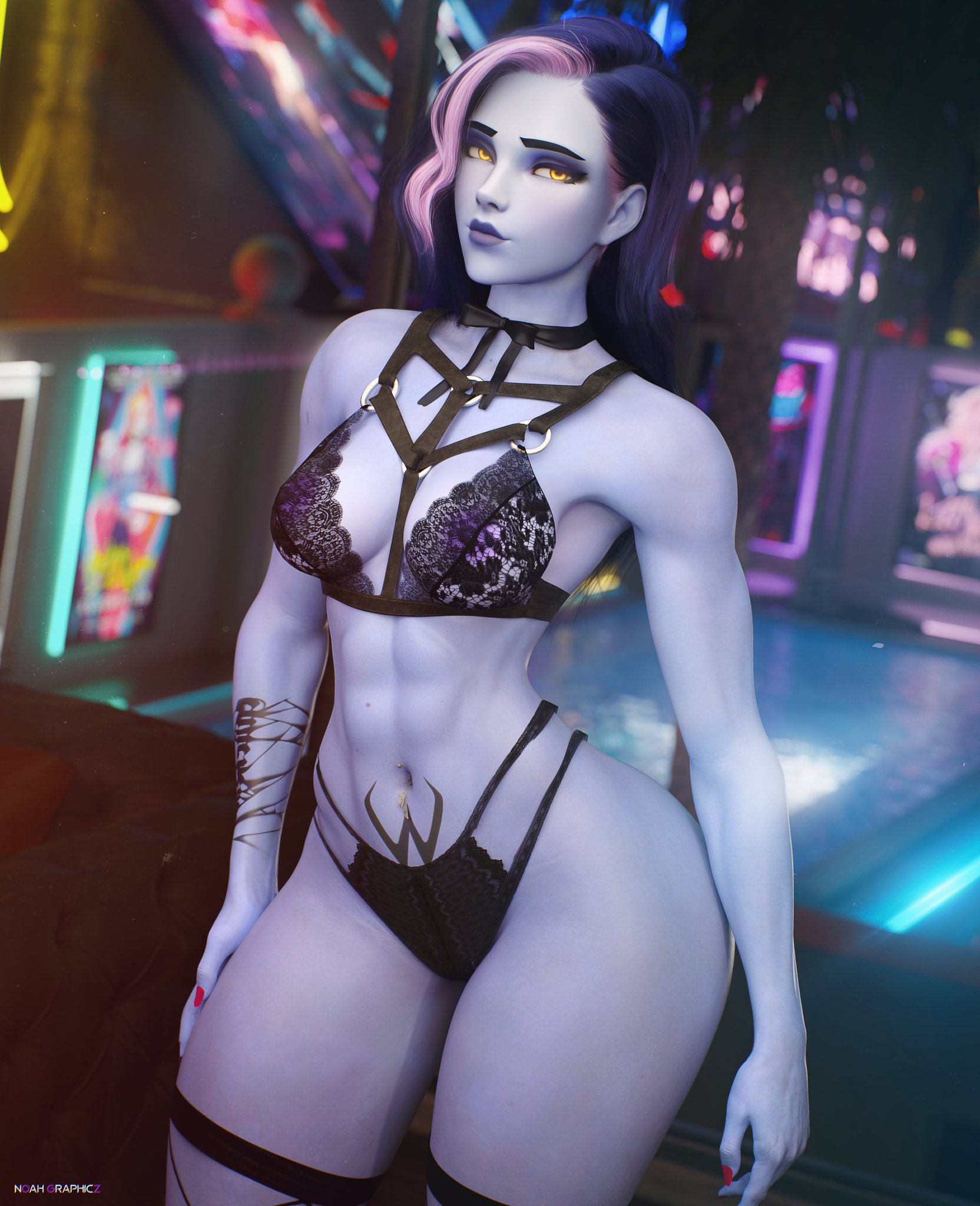 1girls, 3d, activision, amelie lacroix, big ass, big breasts, blizzard entertainment, blue body, blue skin, blue-skinned female, bra, breasts, colored skin, curvaceous, curvy, curvy figure, female, front view, hips, huge ass, huge breasts, large ass, large breasts, legs, lingerie, looking at viewer, mature, mature female, noahgraphicz, overwatch, purple hair, slim waist, smile, solo, solo female, standing, thick, thick hips, thick legs, thick thighs, thighs, underwear, viewed from front, voluptuous, waist, wide hips, widowmaker