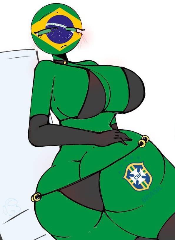 among us reference, big ass, big breasts, bikini, brazil (countryhumans), breasts, countryhumans, countryhumans girl, edit, female, kak0yt0 chel edit, kak0yt0 chel style, recolored, unimpressed