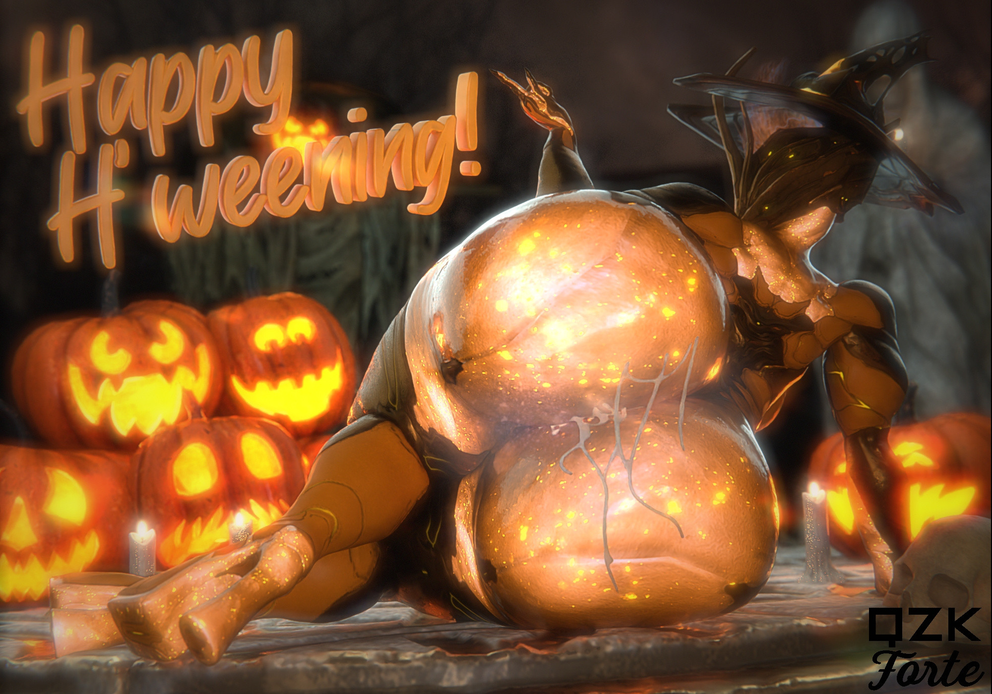 big ass, big breasts, breasts, bubble butt, cleavage, ember (warframe), ember heirloom (warframe), female, huge ass, huge breasts, qzk forte, tagme, thick thighs, warframe, wide hips