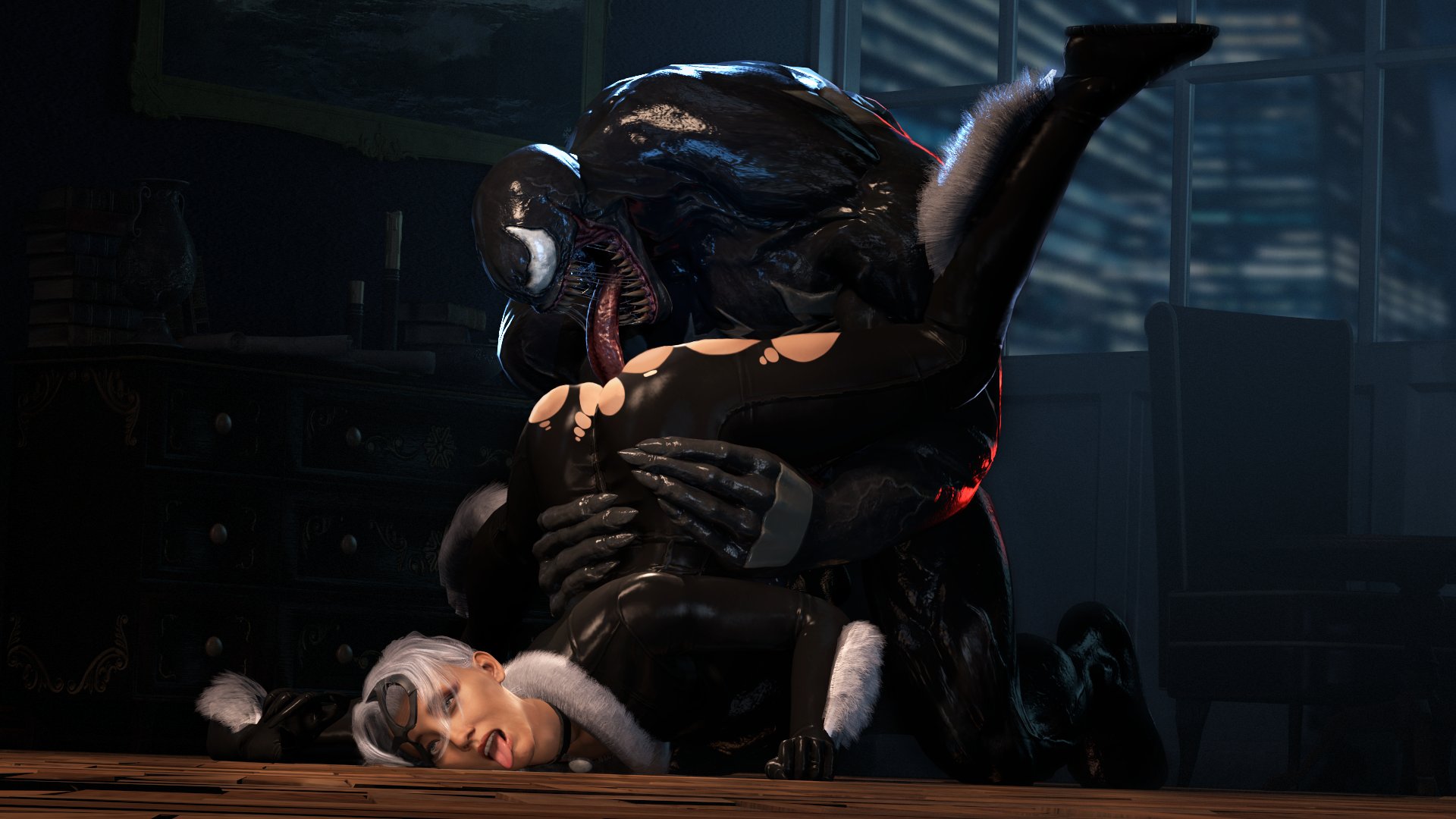 1girls, 2022, 3d, 3d (artwork), ass, ass up, bad meets evil, black cat (insomniac), black cat (marvel), bodysuit, eyes rolling back, felicia hardy, female, from behind, from behind position, light skin, light-skinned female, long tongue, male, marvel, marvel comics, monster, muscular, muscular male, penetration, penetration from behind, ponytail, seductive, seductive pose, sex, sex from behind, shiny, shiny skin, skin tight, spider-man (insomniac series), spider-man (ps4), spider-man (series), spider-man 2 (ps5), stockholm syndrome, superheroine, tight clothes, tight clothing, tongue, tongue fucking, tongue in ass, tongue out, torn bodysuit, torn clothes, unmasked, venom (marvel), voluptuous, voluptuous female, white fur, white hair, winterssfm