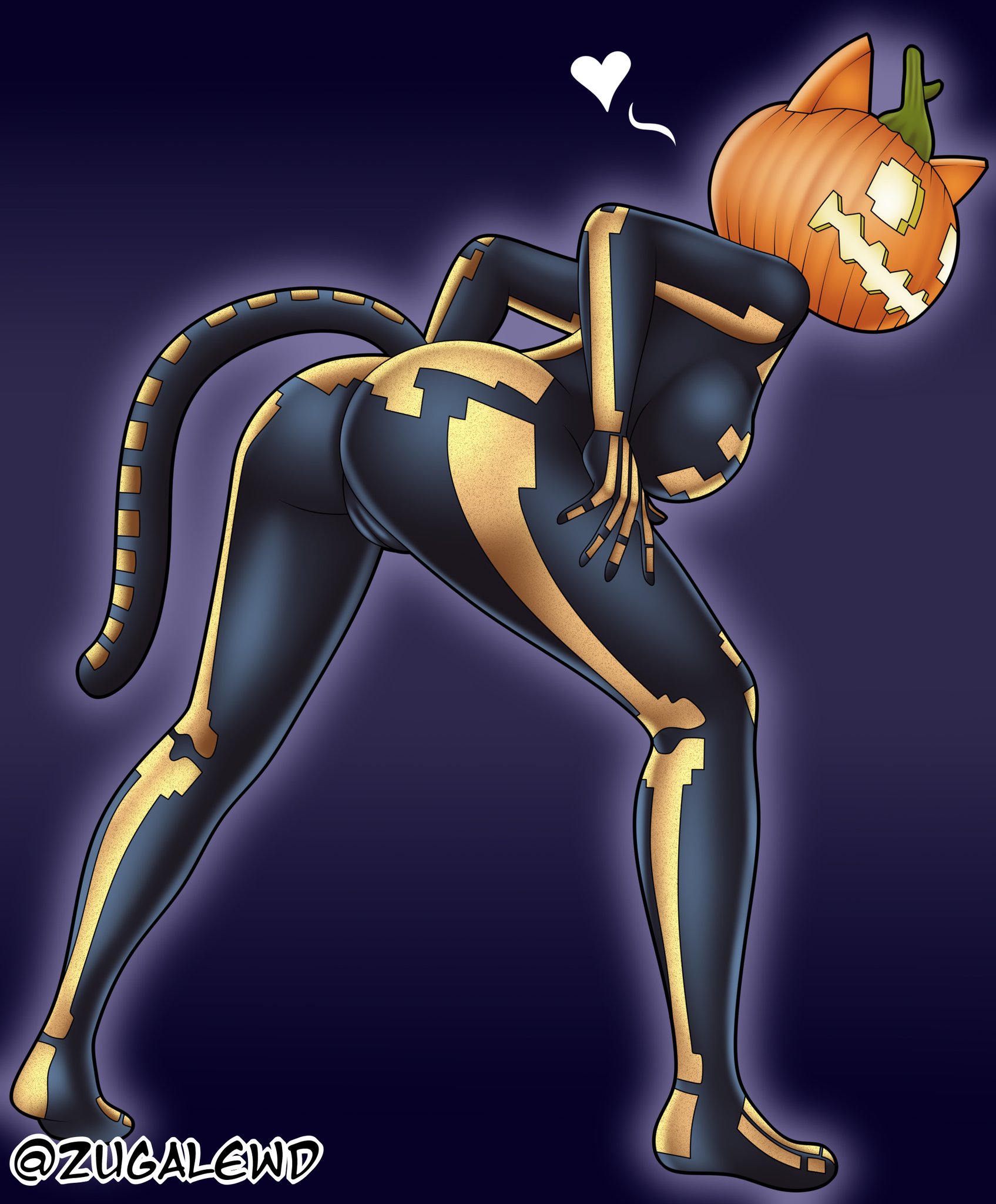 big ass, catgirl, female, fortnite, halloween, pumpkin, spice, spice (fortnite), spice fortnite, tight clothes, zugalewd