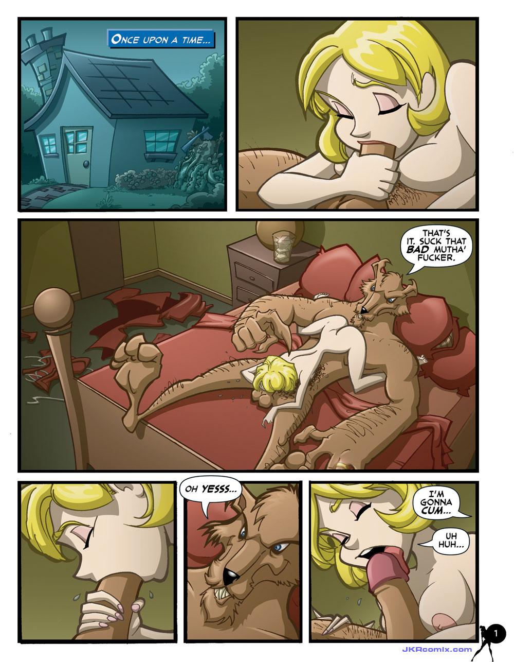 1boy 1girls 69 anthro anthro_on_female anthro_on_human areola big_bad_wolf blonde_hair comic erect_penis fellatio female female_on_anthro hair human human_on_anthro jkr little_red_riding_hood long_hair male nipples nude oral oral_sex penis werewolf wolf
