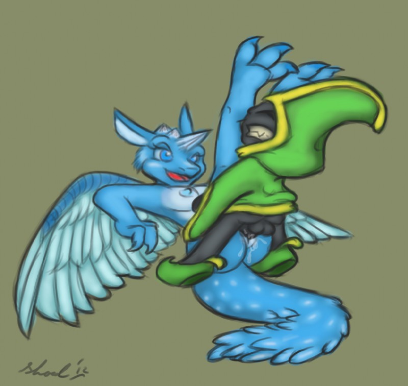 anthro ass balls breasts nipples pussy sex shardshatter skylanders tail whirlwind_(skylanders) wings