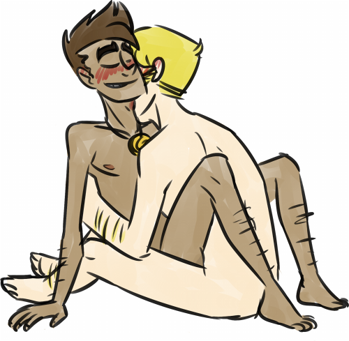 2boys blonde_hair brown_hair clay_bailey grin happy happy_sex hickey kissing male male_only multiple_males necklace pendant raimundo_pedrosa sex sitting tagme techh xiaolin_showdown yaoi