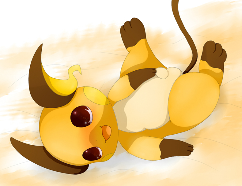 blush color feral fur lying male male_only nude on_back penis pokemon pokemon_(species) raichu schnecken solo tagme testicles