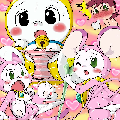 3girls artist_request doraemon doraemon:_nobita_no_makai_dai_bouken_(1984) dorami miyoko_mangetsu multiple_girls shin-ei_animation source_request tagme year_request