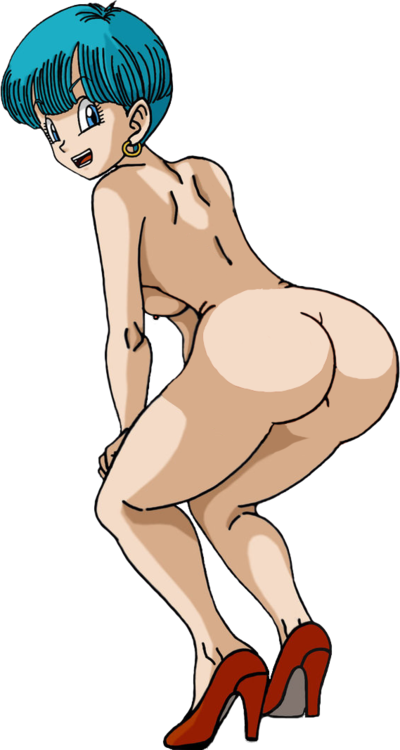 alpha_channel aqua_hair arm ass back bare_back bare_legs bare_shoulders blue_eyes breasts bulma_briefs dragon_ball dragon_ball_z earrings female female_only for_sticker_use full_body high_heels human jewelry leaning leaning_forward legs looking_at_viewer looking_back naked_footwear naked_heels no_background nude nude_female omarsin open_mouth png red_high_heels round_teeth short_hair smile solo standing sticker_template teeth transparent_background transparent_png