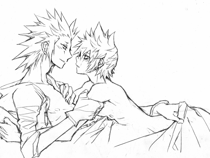 axel kingdom_hearts male male_only multiple_males nobody_(kingdom_hearts) roxas tagme yaoi