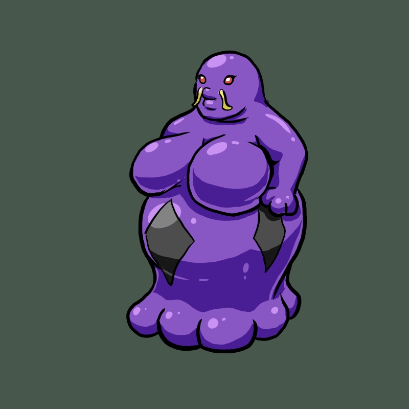 anthro breasts colored female female_only nude oniontrain pokémon_(species) pokemon solo standing swalot tagme