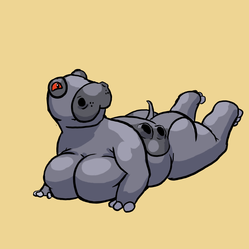 anthro ass breasts colored female female_only hippowdon lying nude on_front oniontrain pokémon_(species) pokemon solo tagme