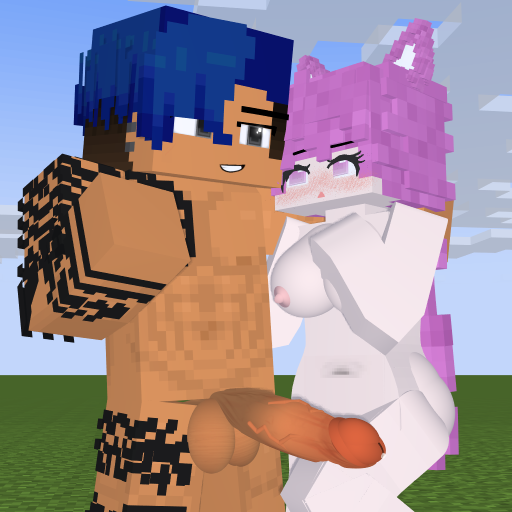 1boy 1girls 3d before_sex big_breasts big_penis blush completely_nude completely_nude_female jem_(chaosdiamond) mine-imator minecraft mizuki_(mymizukid) mymizukid naked penis pink_ears pink_eyes pink_hair pussy pussy_juice sex tagme