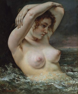 armpit_hair female female_only fine_art gustave_courbet nipples