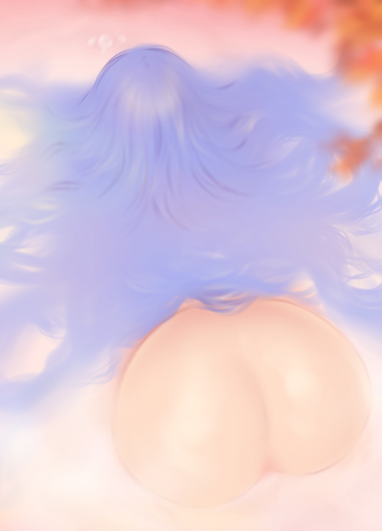 1girls, ass, bathing, blue hair, blue-haired female, completely nude, female, my hero academia, nejire hado, nude, shpo, tagme, water