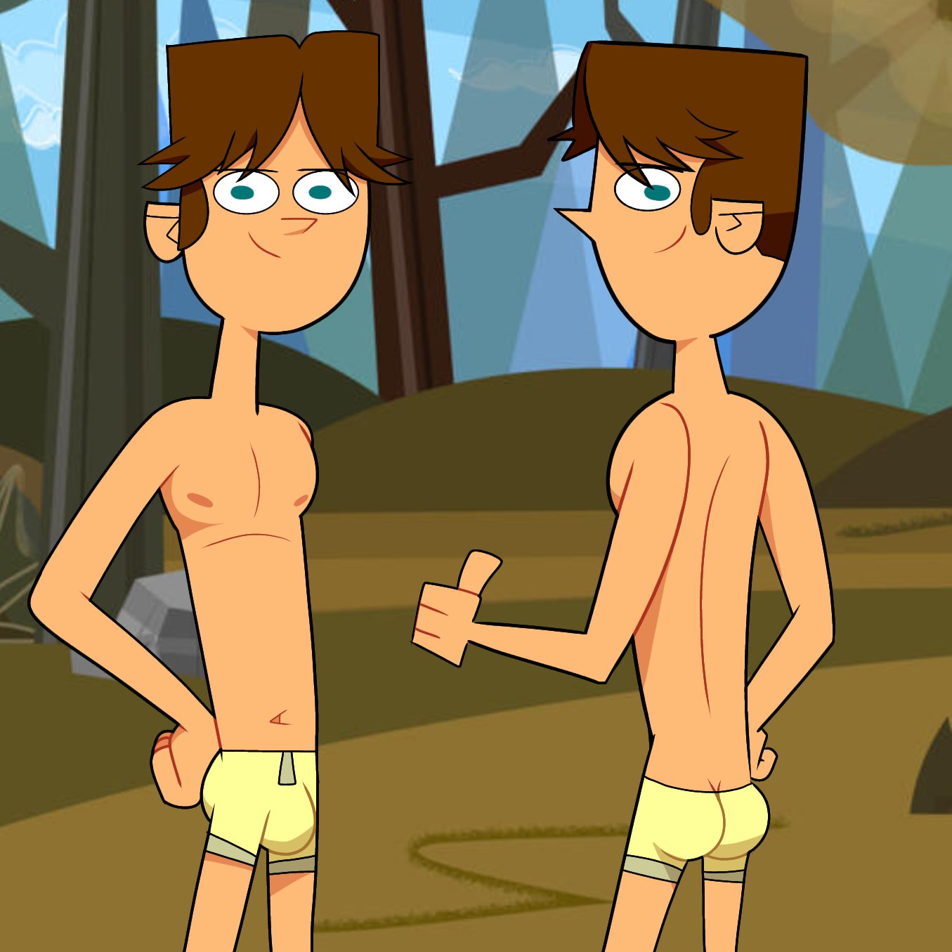 bulge_through_clothing cody_(tdi) male_focus male_only solo total_drama_island underwear undressing weasdepiro