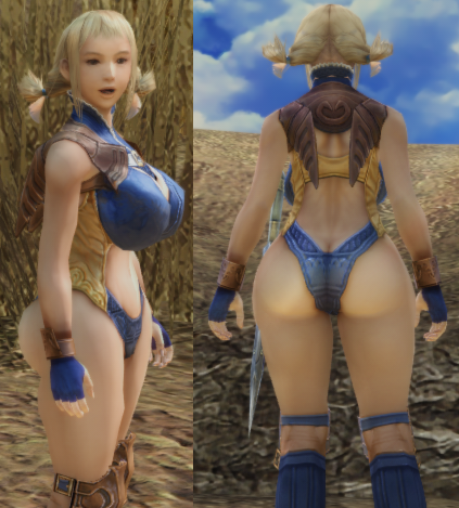 3d ass ass_cleavage back_view barely_contained big_ass bimbo bimbofied blonde_hair breasts butt_crack cleavage facing_away facing_away_from_viewer female final_fantasy final_fantasy_xii game_mod gigantic_ass gigantic_breasts hips huge_ass huge_breasts huge_hips huge_thighs impossible_clothes impossible_shirt large_ass large_breasts lowres massive_breasts mod outdoors penelo shirt thick_thighs thighs thong tight_clothes tight_shirt wide_hips