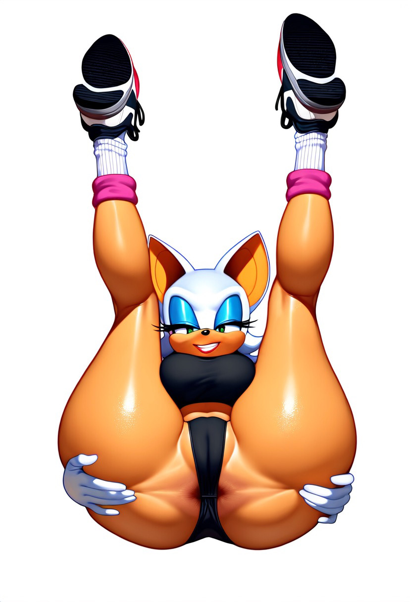 ai_generated anthro anus ass ass_focus ass_grab asshole big_ass big_breasts butt_grab calvin_klein cameltoe female female_only fur furry gloves grin laying_on_back legs_over_head novelai rouge_the_bat sega smirk sonic_(series) sonic_the_hedgehog_(series) spread_anus spread_ass spread_legs visible_anus