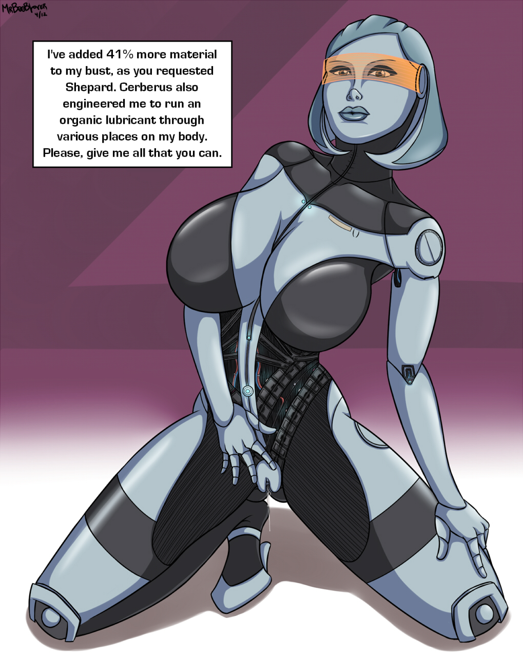 big_breasts breasts edi mass_effect mrbooblover name_drop orange-tinted_eyewear pussy tagme tinted_eyewear visor