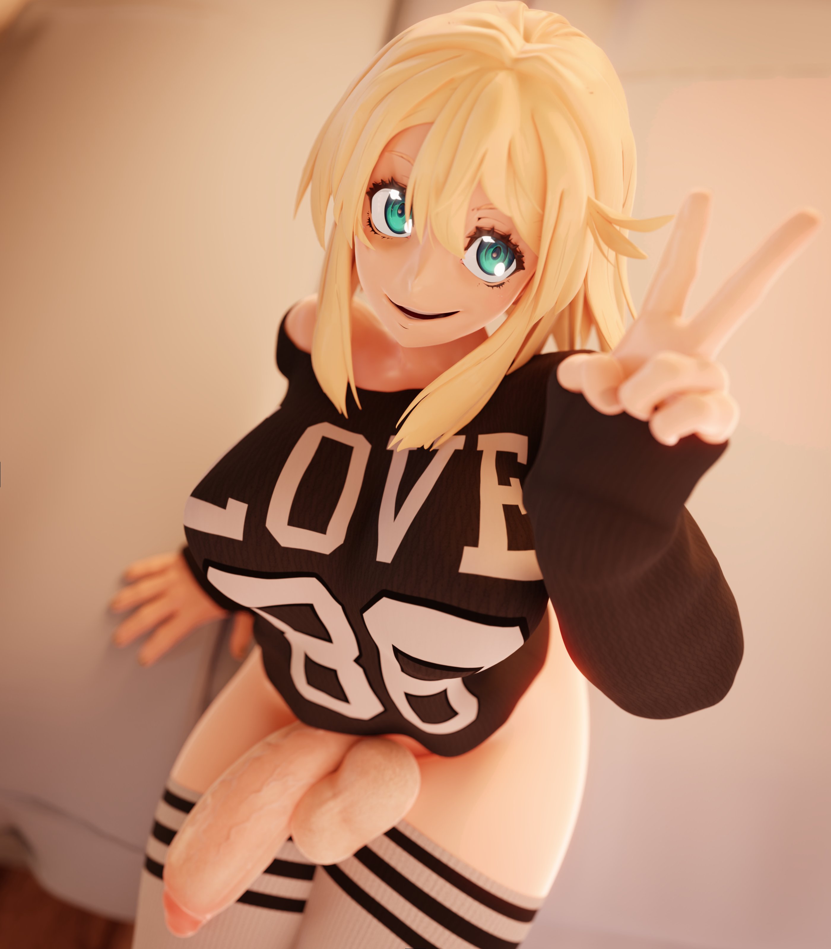 1futa, 3d, balls, big penis, blonde hair, breasts, bridget, futa only, futa transformation, futanari, green eyes, guilty gear, half-dressed, half-erect, huge cock, human, hung, hung futa, intersex, light skin, male, male to futa, neenbeanmachine, penis, rule 63, short hair, solo, thick thighs, thighhighs, transformation
